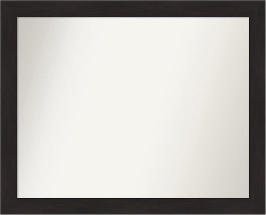 Amanti Art Brown Bathroom Mirror for Over Sink, 28x34 Furniture Espresso Rectangle Vanity Mirror, Large Casual Frame, Hangs Horizonally and Vertically, Bathroom Wall Decor, Non-Beveled Edge