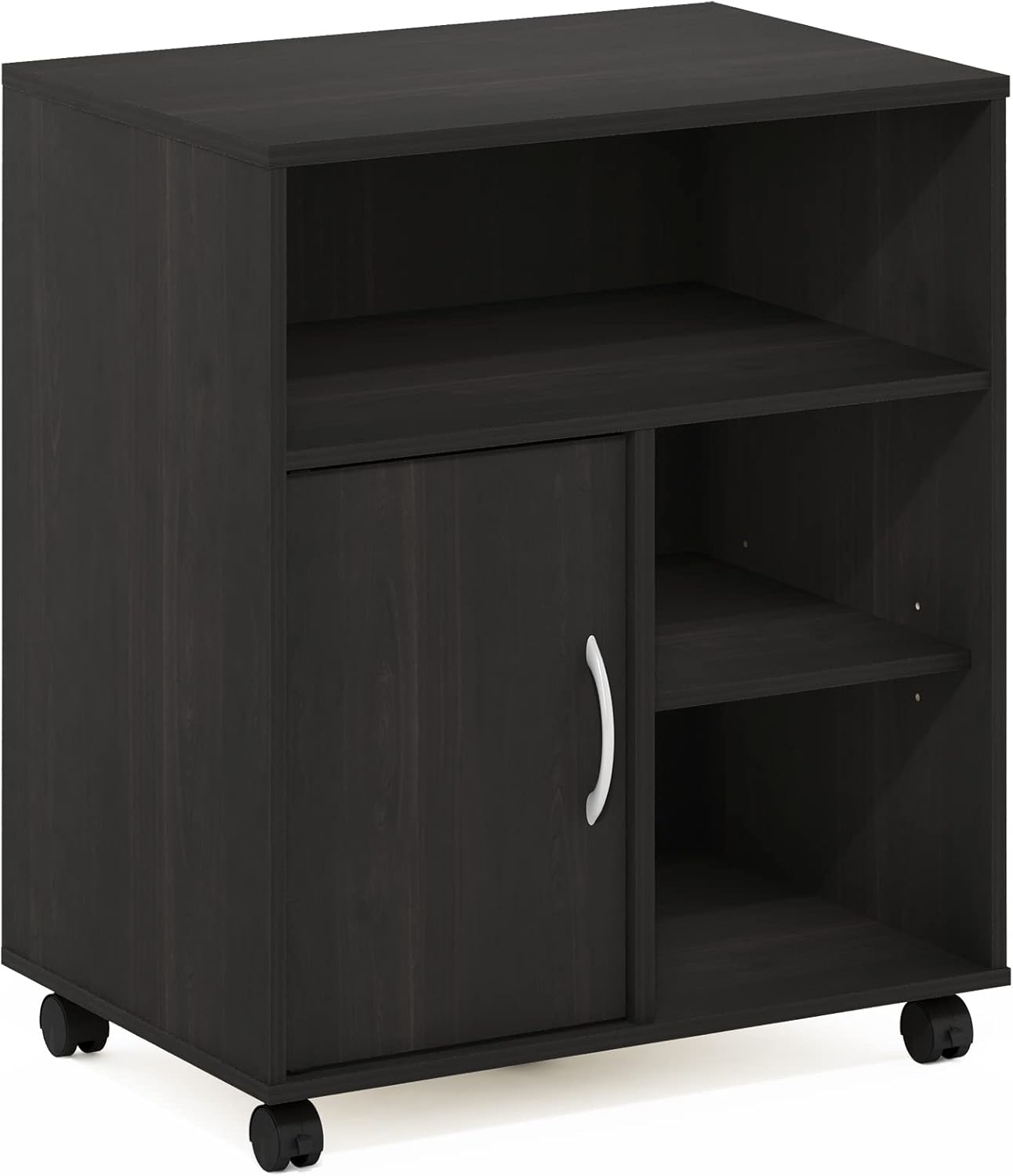 Furinno Econ Home Office Under Desk Printer Holder with Wheels, Espresso, Cabinet