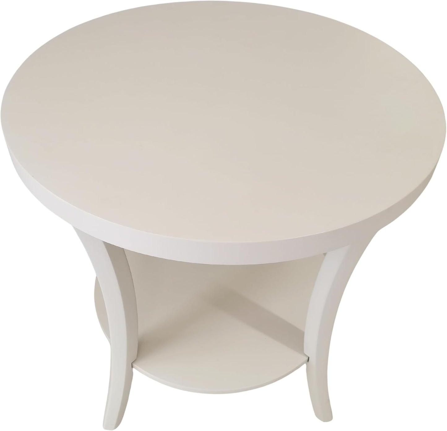 Roundhill Furniture Perth Contemporary Round End Table with Shelf