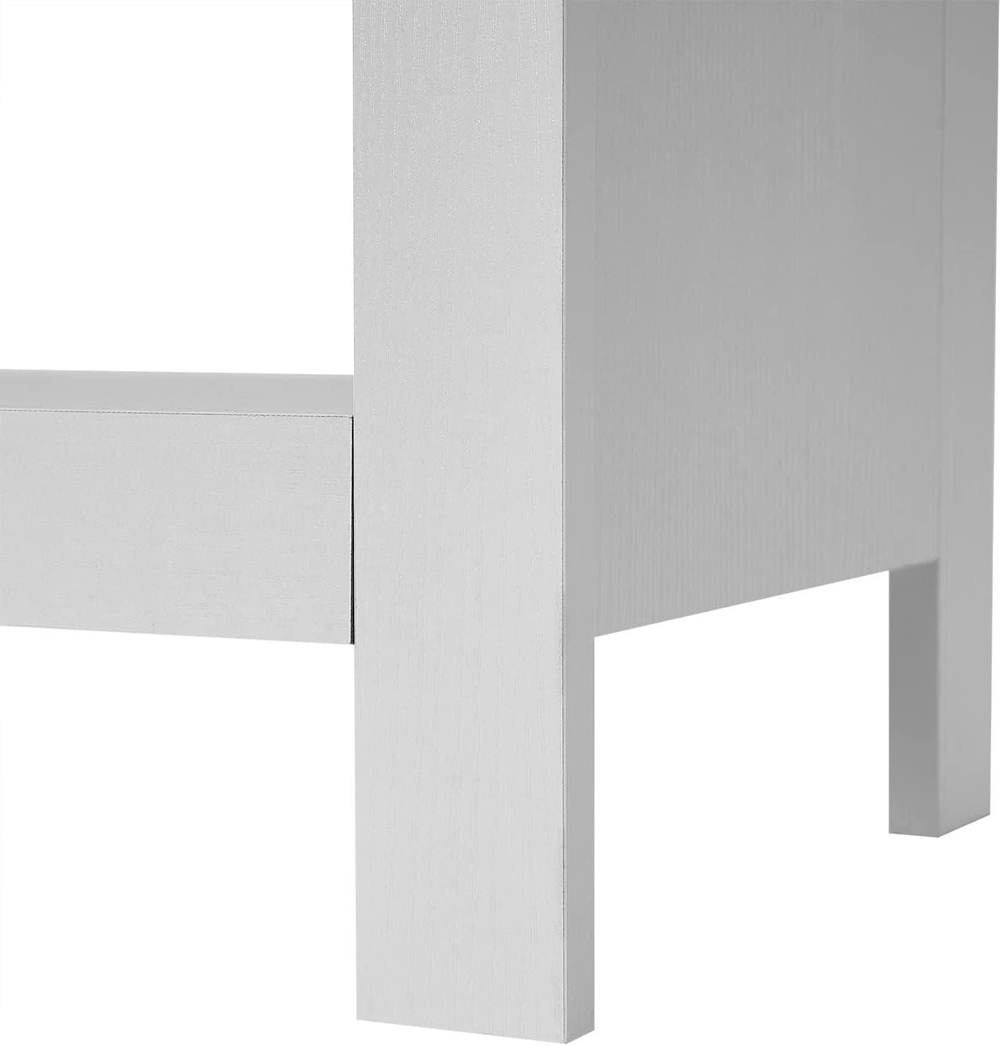 43 Inches TV Stand,Mid Century Modern Entertainment Center with 4 Open Shelves Farmhouse TV Media Console Table for Living Room,Bedroom,Television Stand up to 50 Inches(White)