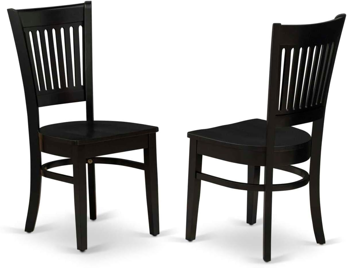 East West Furniture AMVA5-BCH-W 5 Piece Dinette Set for 4 Includes a Round Kitchen Table with Pedestal and 4 Dining Room Chairs, 36x36 Inch, Black & Cherry