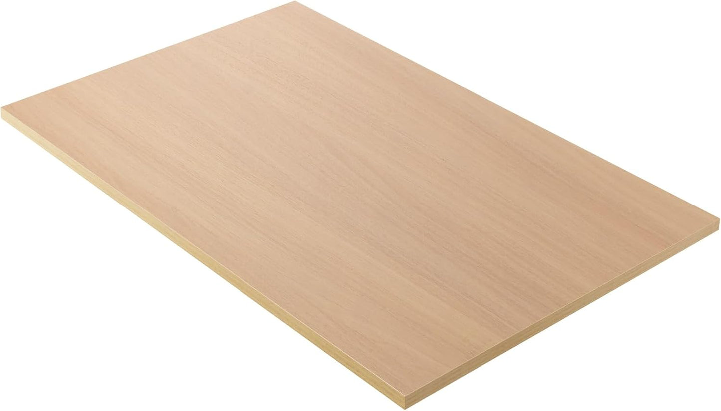 Kaboon Universal Tabletop 36"x20", Solid One-Piece Melamine Table Top, Double L-Desk Floating Desk DIY, Home and Office Countertop, Light Walnut