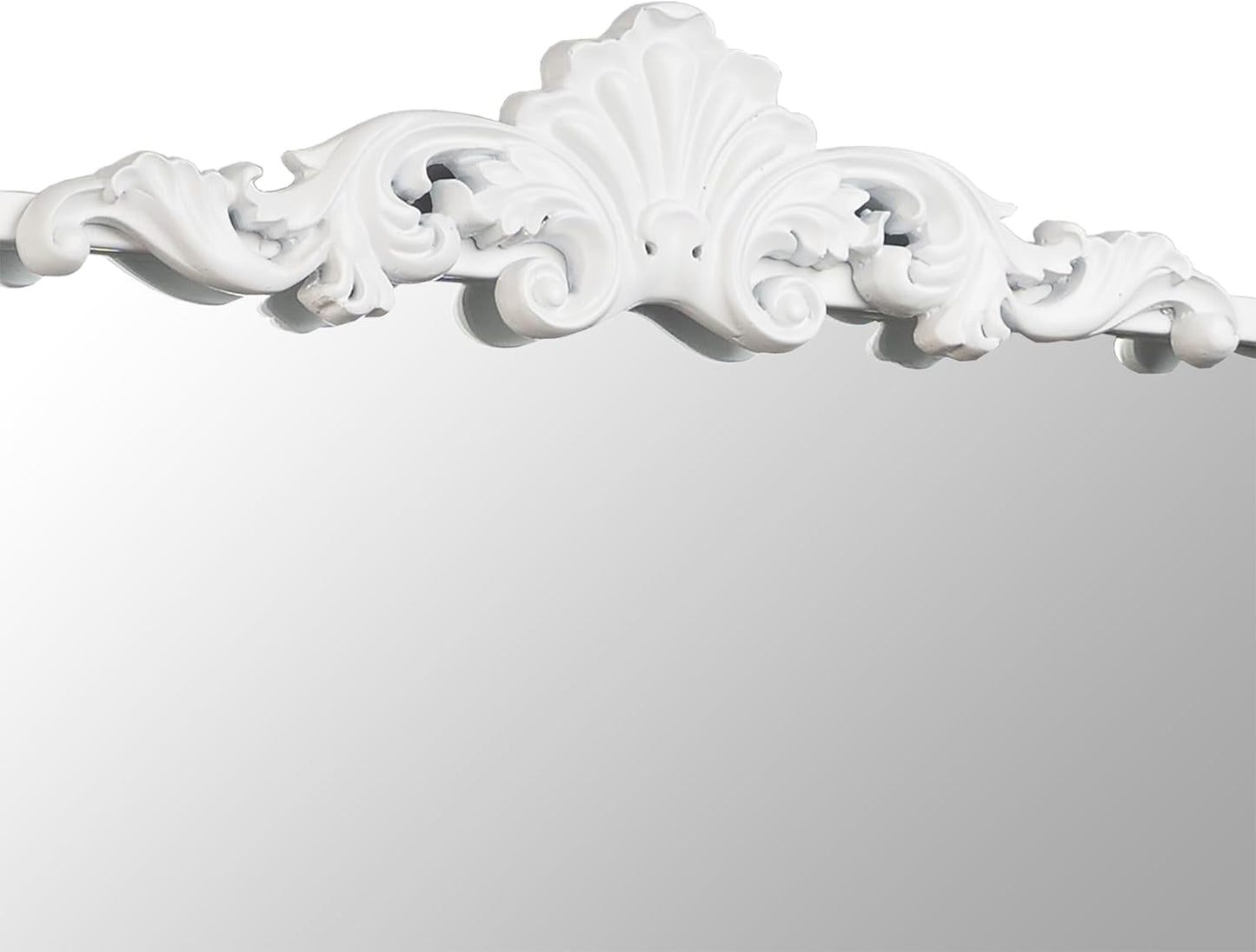 Ruomeng Traditional Wall Mirror, White Bathroom Mirror Baroque Inspired Wall Décor, Framed Mirror for Vanity Entryway and Living Room, 19” x 30.5”