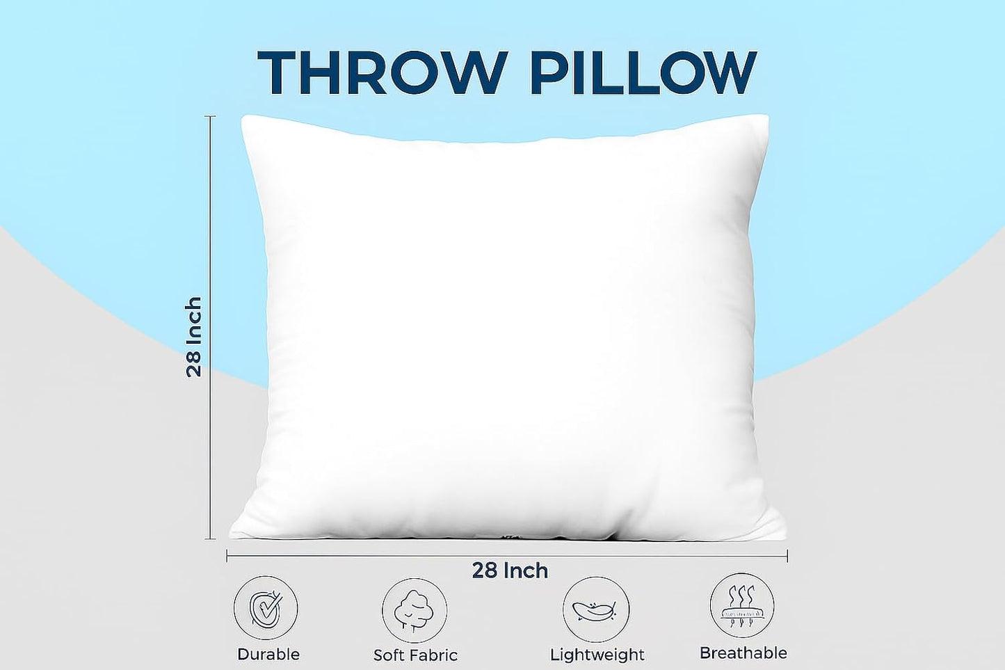 Utopia Bedding Throw Pillows Insert (Pack of 4, White) - 28 x 28 Inches Bed and Couch Pillows - Indoor Decorative Pillow