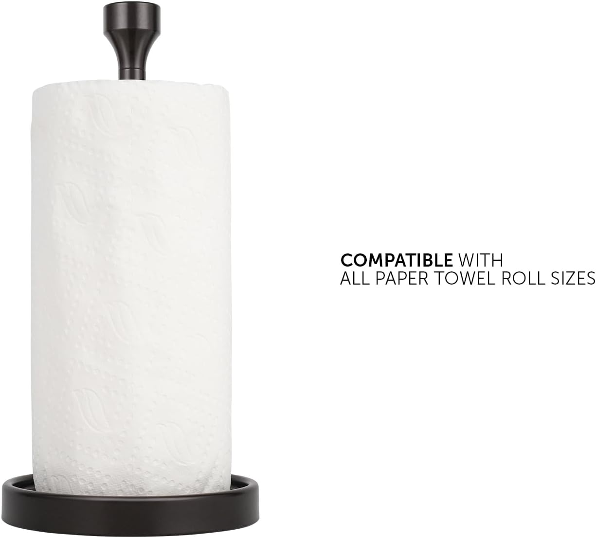 Ivilon Countertop Paper Towel Holder - Modern Bell End Minimalist Design - Color Oil Rubbed Bronze