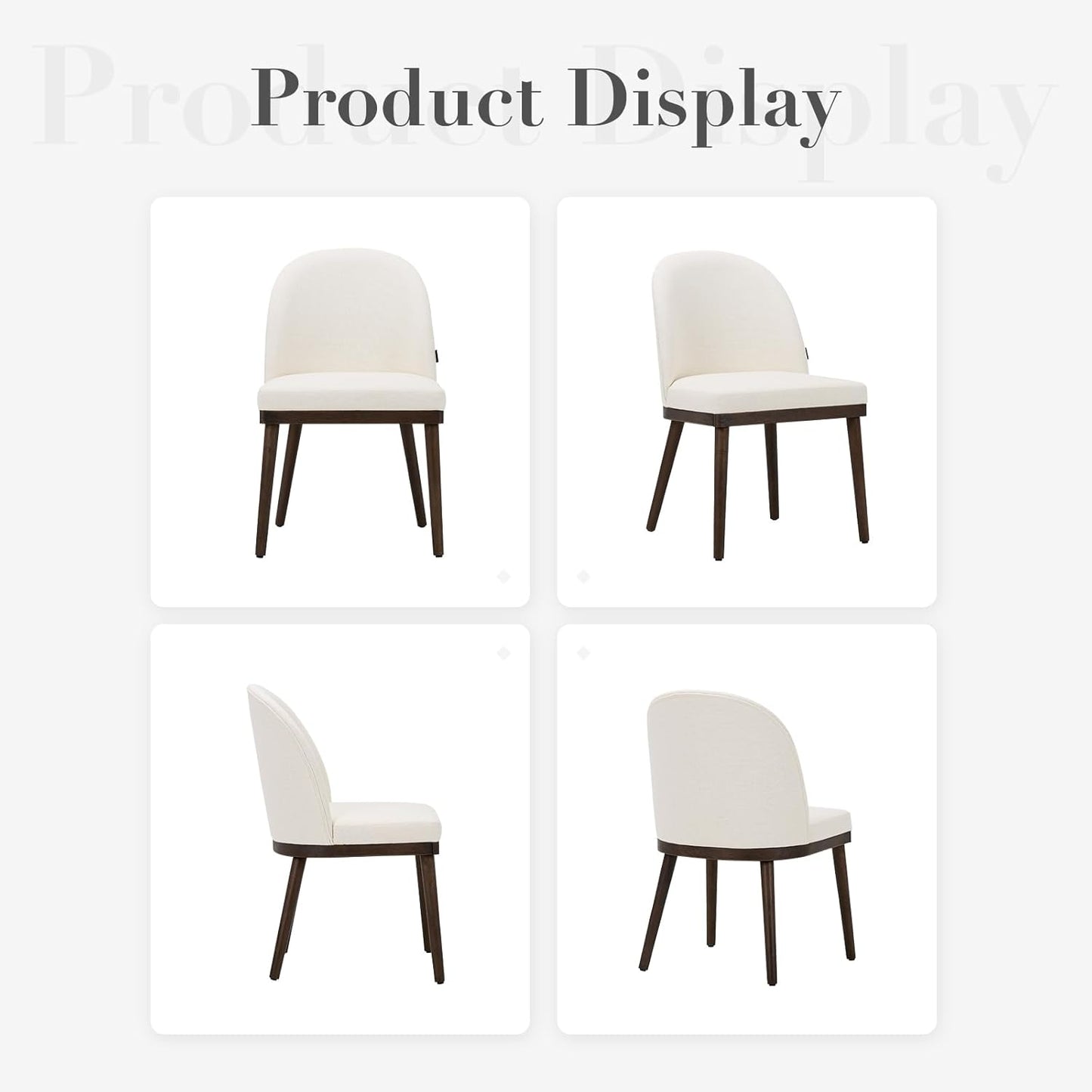 COLAMY Upholstered Dining Chairs Set of 6, Large Dining Room Kitchen Chairs with High Back and Deep Seat, Modern Fabric Dinner Chairs with Wood Legs, Beige