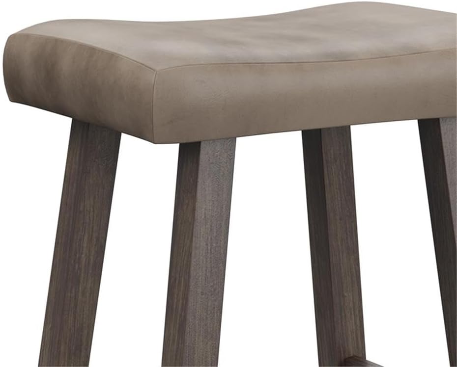 Hillsdale Furniture Saddle Counter Stool, Rustic Gray