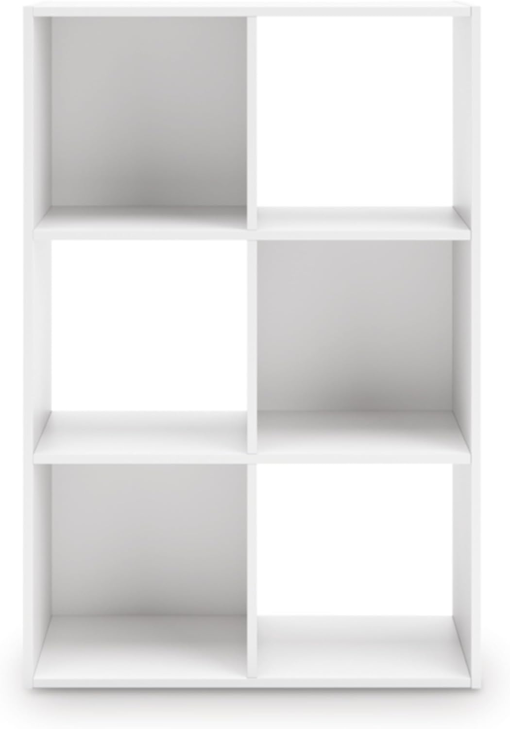Signature Design by Ashley Onita Modern 3-Tier Floor Standing 6 Cube Organizer for Living Room, White
