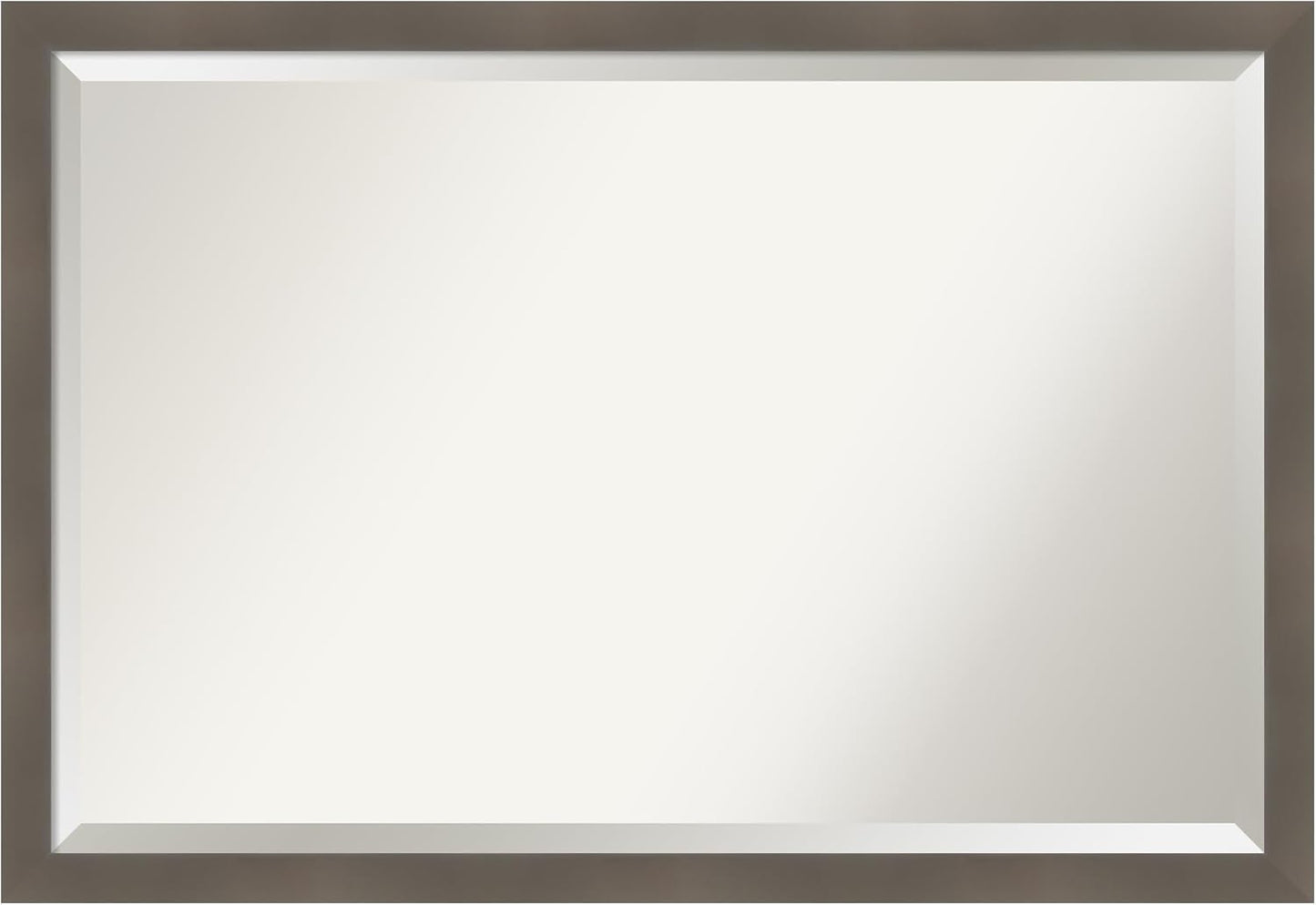 Amanti Art Grey Wall Mirror 27x39 Edwin Clay Grey Rectangle Bathroom Mirror for Wall Decor Living Room, Large Casual Wood Frame, Hangs Horizonally and Vertically, Bathroom Decor, Beveled Edge from WI