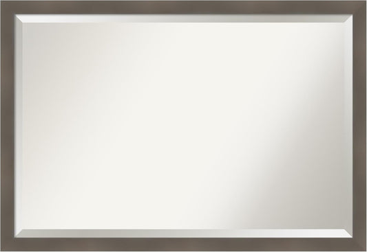 Amanti Art Grey Wall Mirror 27x39 Edwin Clay Grey Rectangle Bathroom Mirror for Wall Decor Living Room, Large Casual Wood Frame, Hangs Horizonally and Vertically, Bathroom Decor, Beveled Edge from WI
