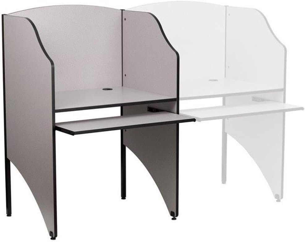 Flash Furniture Kevin Starter Student Study Carrel for Testing Centers and Classrooms, Starter Study Carrel Unit/Private Student Testing Desk, Gray