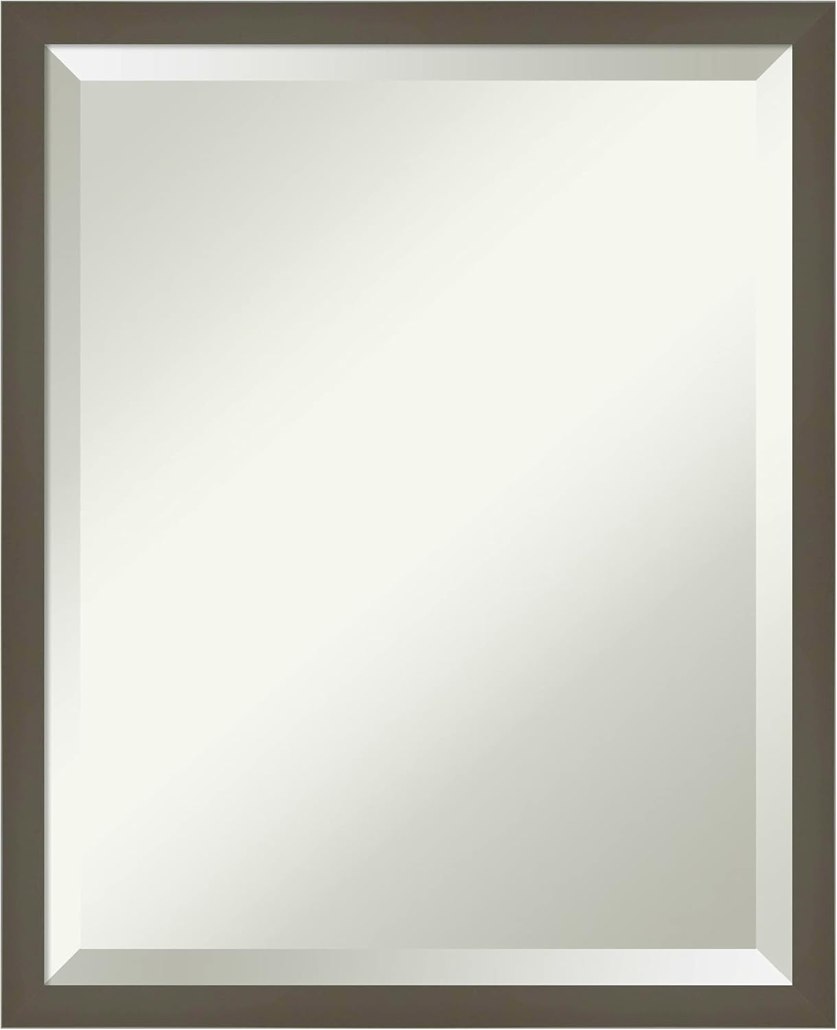 Amanti Art Grey Wall Mirror 21x17 Svelte Clay Grey Rectangle Bathroom Mirror for Wall Decor Living Room, Small Modern Wood Frame, Hangs Horizonally and Vertically, Bathroom Decor, Beveled Edge