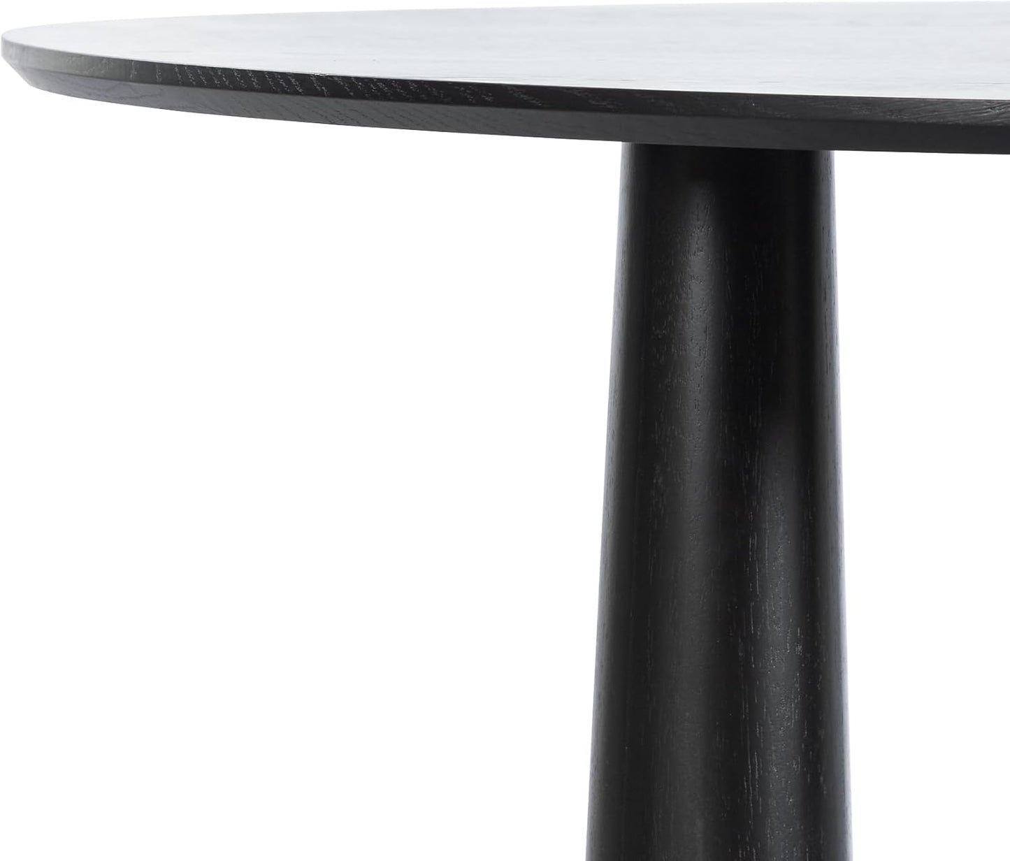 Casaphoria 52" Round Dining Table, Kitchen Table for 6 with Arc-Shaped Edge Top and Cylindrical Legs, Easy Assembly for Living Room, Dining Room, Black