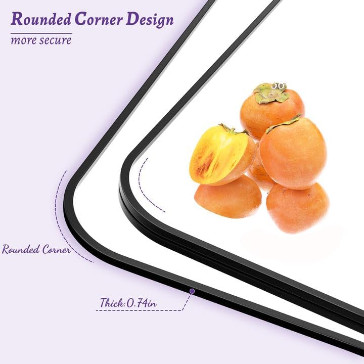 Bathroom Mirror, Wall Mirrors, Black Metal Framed Wall-Mounted Mirrors, Bathroom Vanity Mirror for Over Sink, Living Room, Bedroom, Entryway, 48x32 Inch, Black