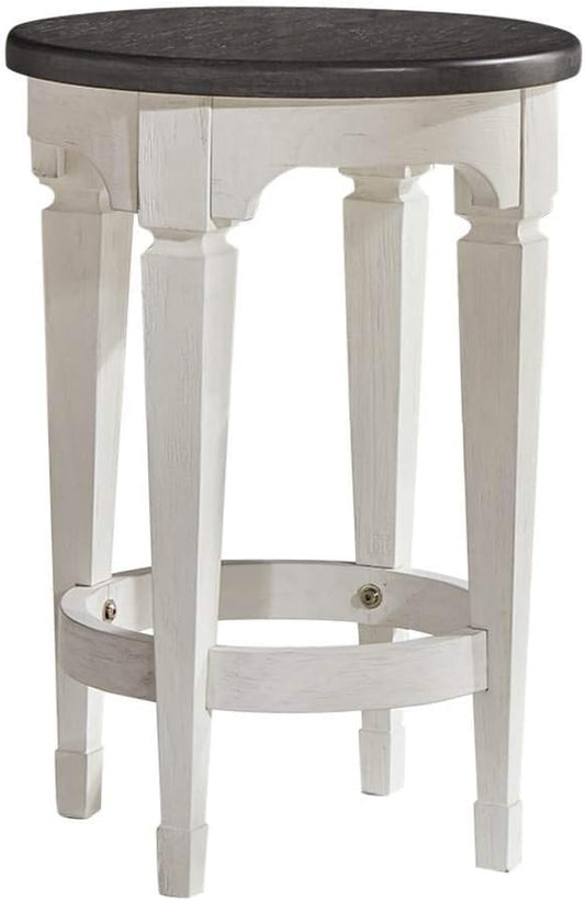 Liberty Furniture Industries Allyson Park Console Stool, White/Charcoal