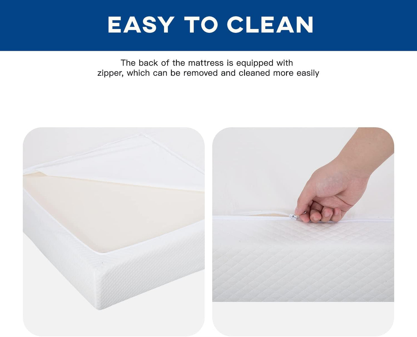 FDW | 12 Inch Queen Mattress | Medium Firm | Gel Memory Foam Mattress | White | Bed in a Box, CertiPUR-US Certified | Pressure Relief, Cooling Ventilated Foam | Washable Removable Cover