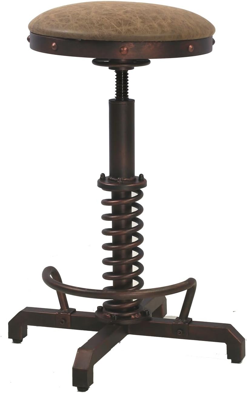 Topower Industrial Retro Vintage Farm PU Seat Tractor Stool Kitchen Swivel Height Adjustable bar Stool Copper