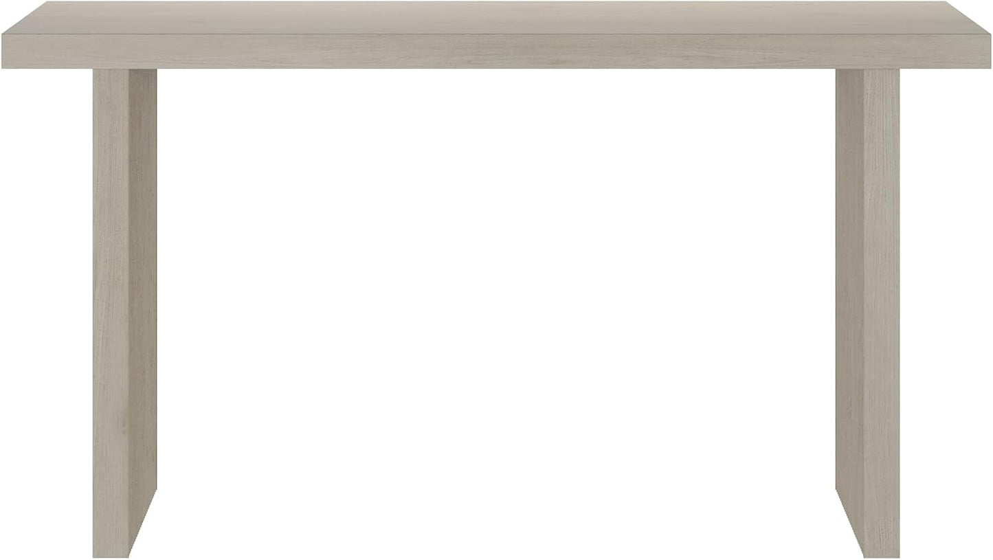 Henn&Hart 55'' Wooden Rectangular Fluted Console Table Entryway Table, Sofa Table for Entryway, Living Room, Couch, Hallway, or Office, Alder White