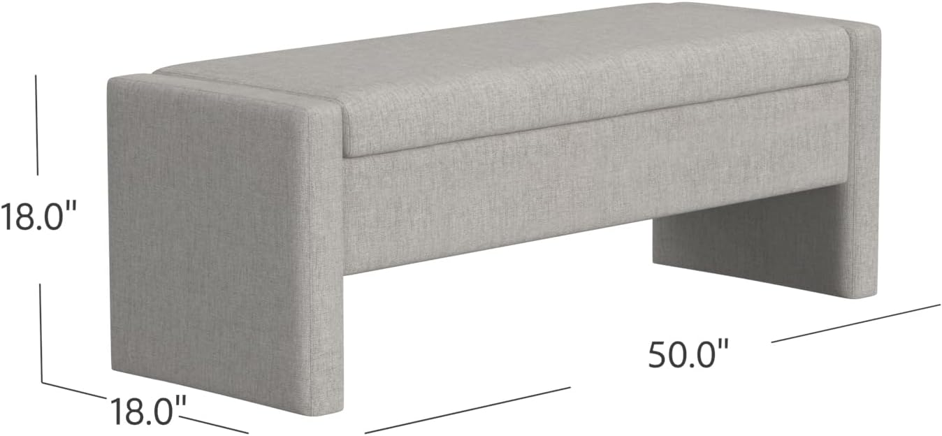 Copenhagen Modern Storage Bench Home Décor|Bench with Storage for Living Room & Bedroom - Plush Cream