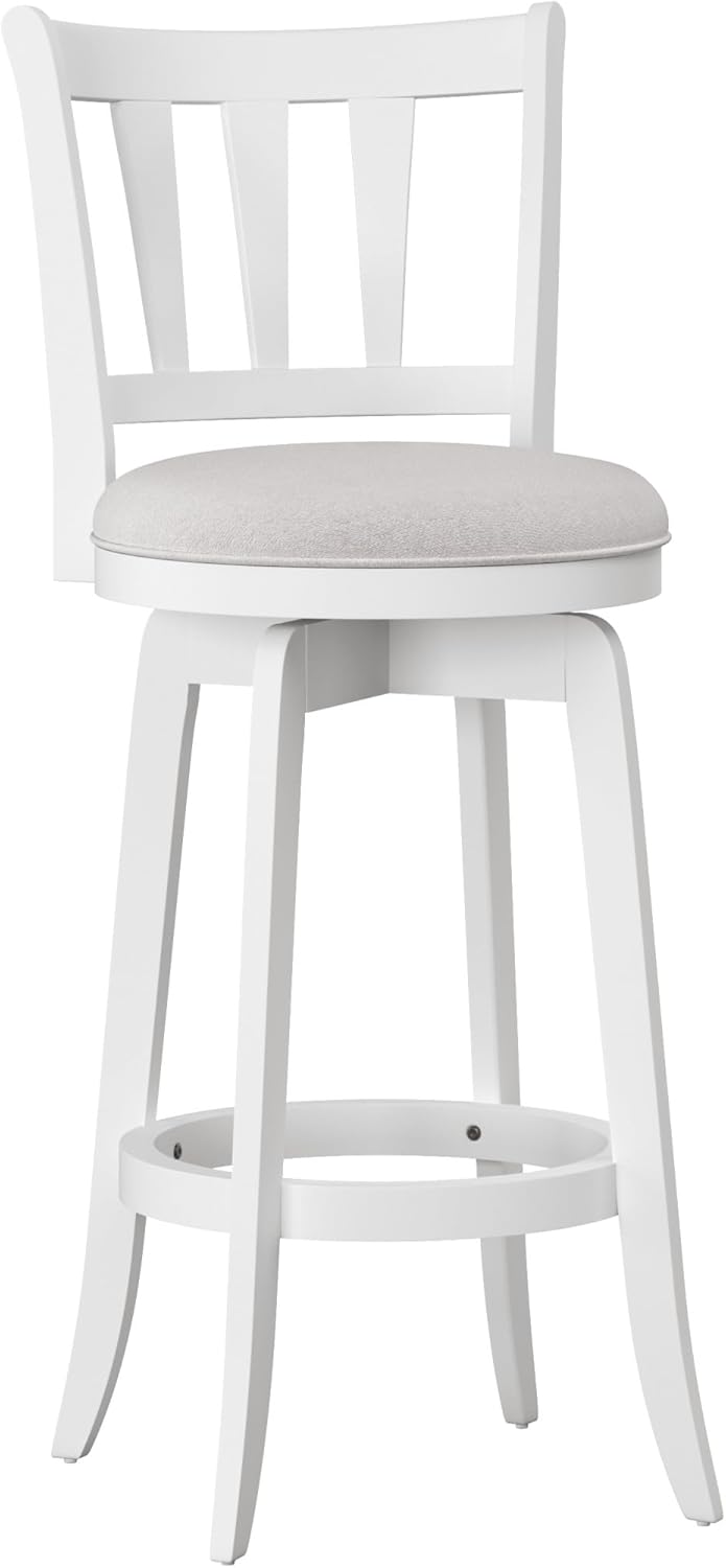HILLSDALE Presque ISLE Wood BAR Height Swivel Stool White