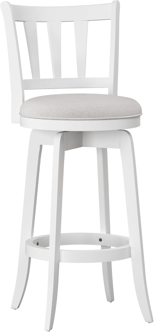 HILLSDALE Presque ISLE Wood BAR Height Swivel Stool White