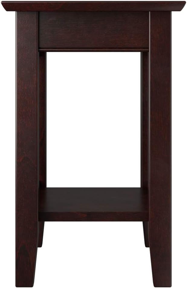 AFI, Mission Chair Side Table with Charging Station, Espresso