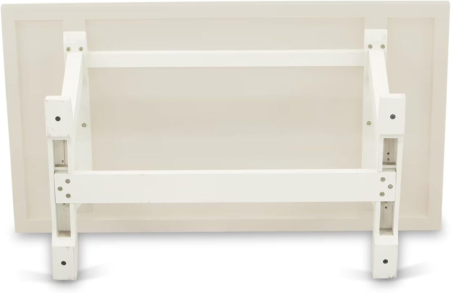 East West Furniture V027AB264-9 9 Piece Modern Dining Table Set Includes a Rectangle Wooden Table with V-Legs and 8 White Faux Leather Parson Dining Chairs, 40x72 Inch, Multi-Color