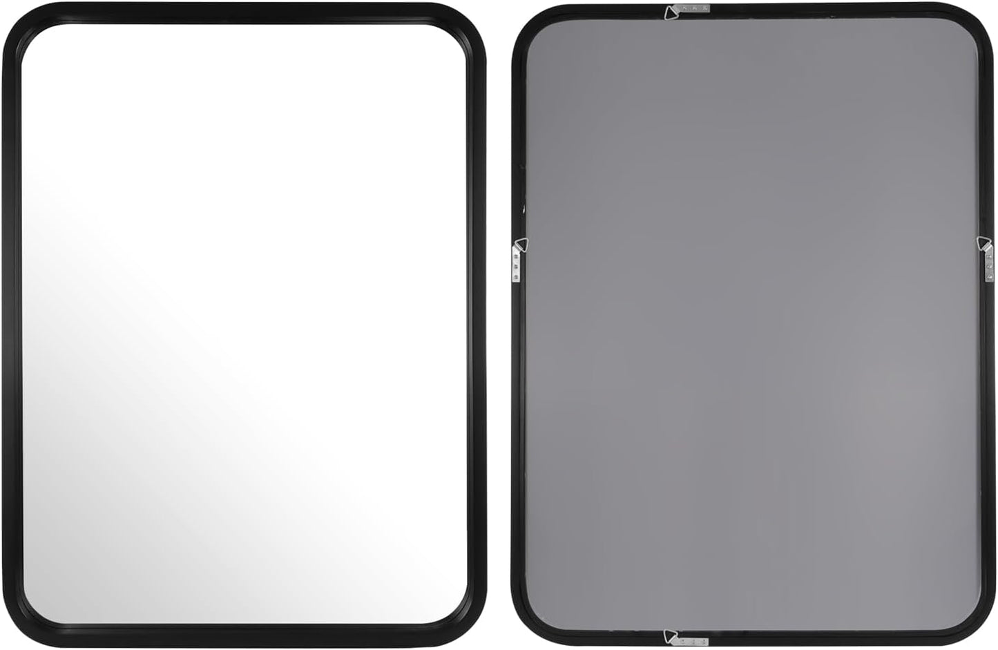 WallBeyond 30x40 Inch Wood Mirror for Bathroom, Wooden Frame Wall Mirror Farmhouse Wall Mounted Rectangle Mirror for Vanity (Horizontal/Vertical Black Color)