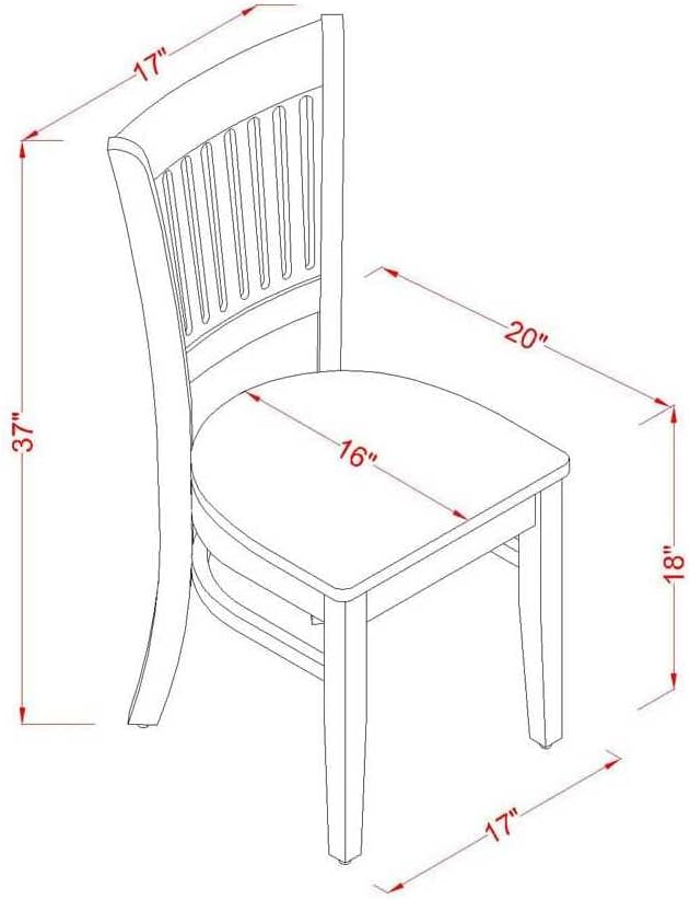 East West Furniture AMVA5-BCH-W 5 Piece Dinette Set for 4 Includes a Round Kitchen Table with Pedestal and 4 Dining Room Chairs, 36x36 Inch, Black & Cherry