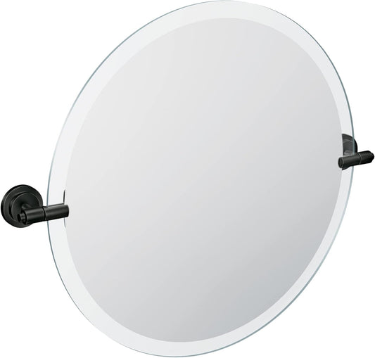 Moen DN0792BL Iso 22-Inch x 22-Inch Frameless Pivoting Bathroom Tilting Mirror, Matte Black
