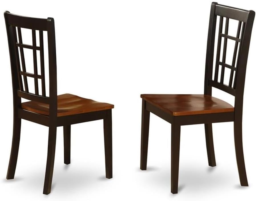 East West Furniture QUNI7-BCH-W 7 Piece Kitchen Table Set Consist of a Rectangle Dining Table with Butterfly Leaf and 6 Dining Room Chairs, 40x78 Inch, Black & Cherry