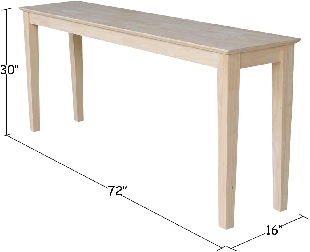 Solid Wood Extended Length Shaker Console Table - 48" Wide