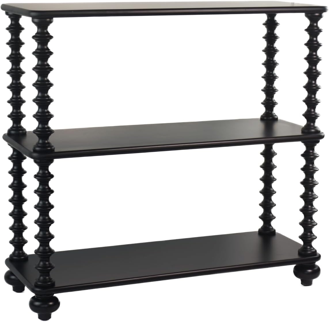 Book Shelf Black Bookcase - 3 Tier Bookshelf 31 Inches Wide - Book Shelves for Office Home Office Organization - 3 Shelf Bookshelf Printer Table - 3 Tier Shelf Living Room Storage Organizer