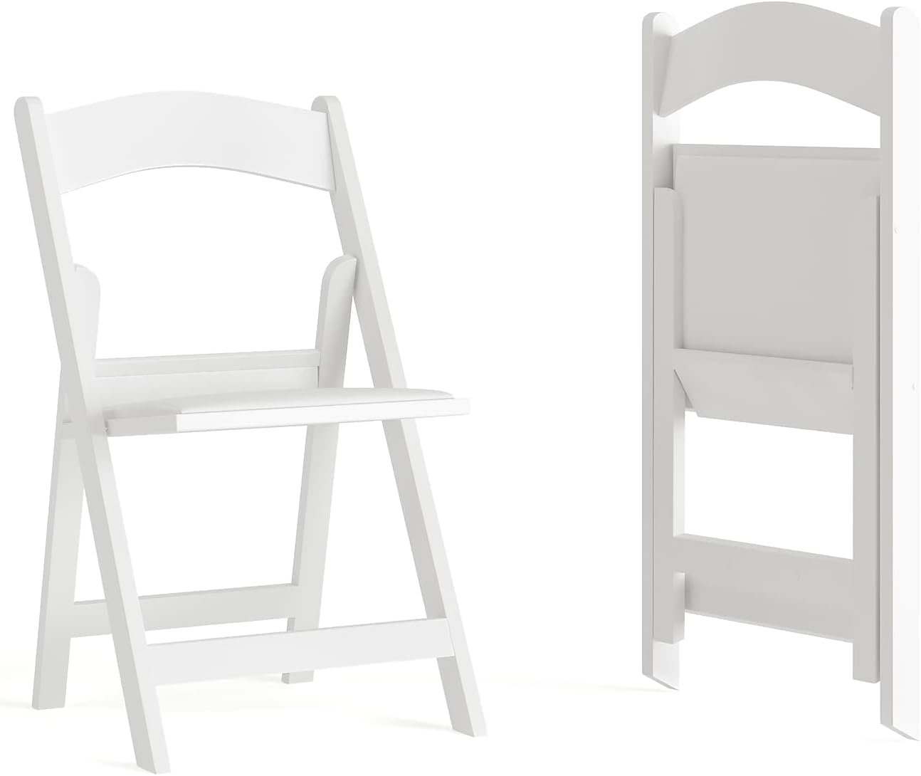 Flash Furniture Hercules Series Folding Chairs for Weddings and Formal Events, Stackable Commercial Event Seats with 1,000-lb. Static Weight Capacity, Set of 2, White