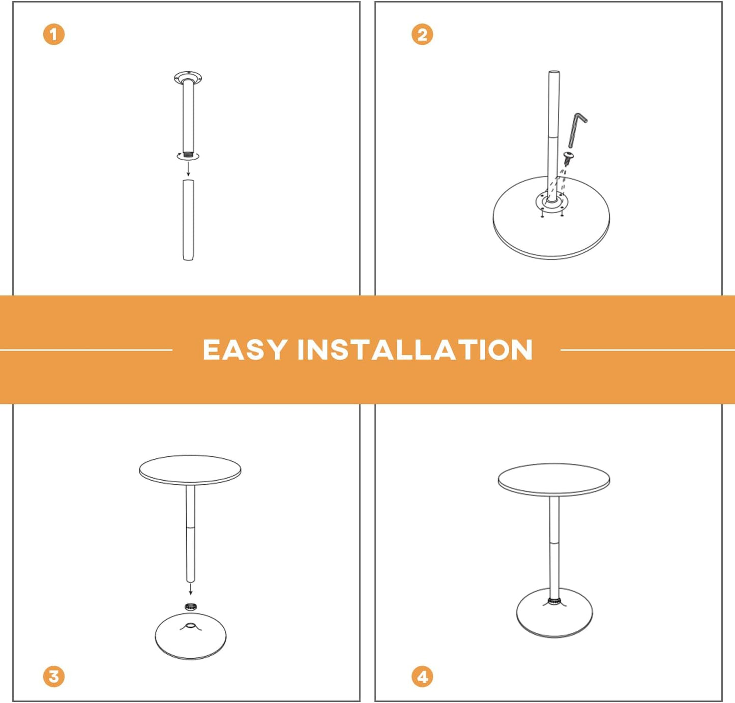 FDW Pub Table 40 Inch Height Cocktail Table Round Bistro Bar Table for Home and Kitchen Dining
