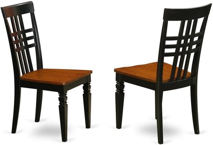 East West Furniture QULG9-BCH-W 9 Piece Dining Table Set Includes a Rectangle Dining Room Table with Butterfly Leaf and 8 Wood Seat Chairs, 40x78 Inch, Black & Cherry