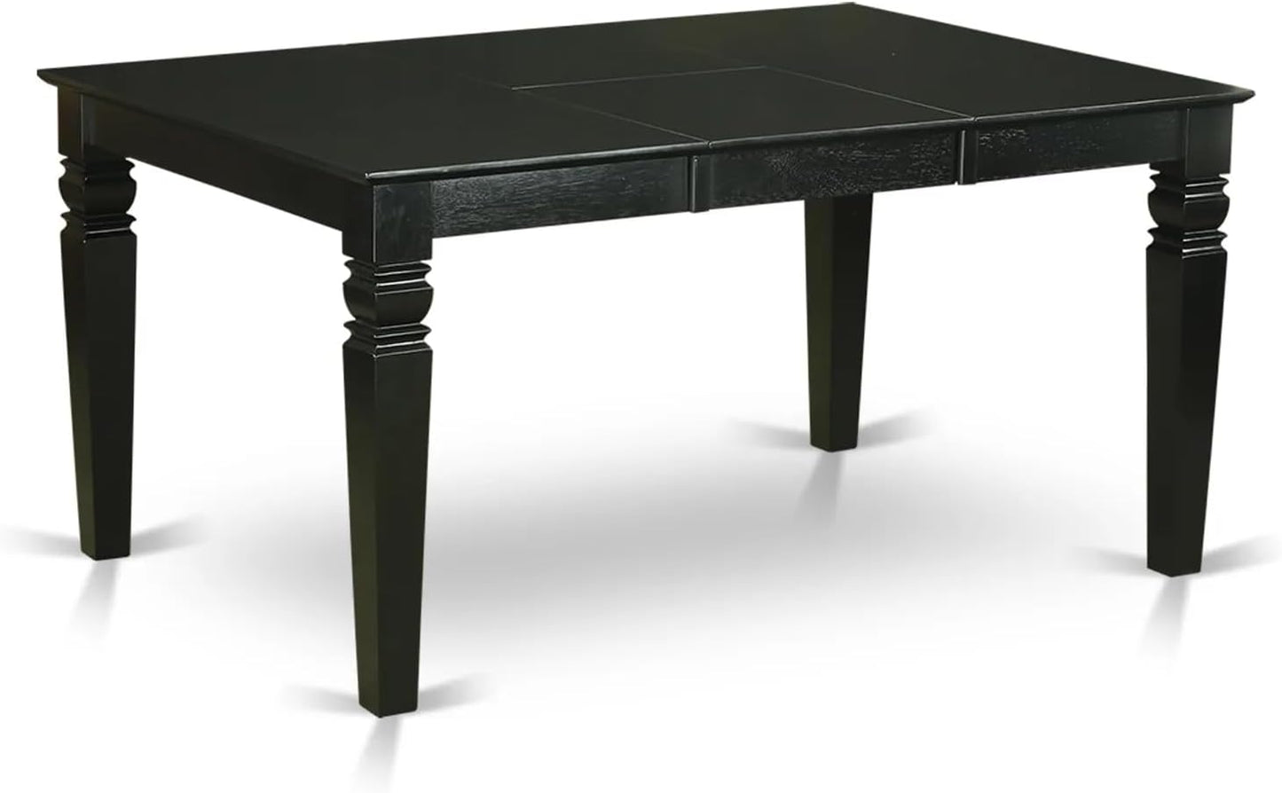 East West Furniture WEDA5-BLK-29 5 Piece Dining Table Set Consists of a Rectangle Wooden Table with Butterfly Leaf and 4 Polyester Fabric Padded Chairs, 42x60 Inch, Black