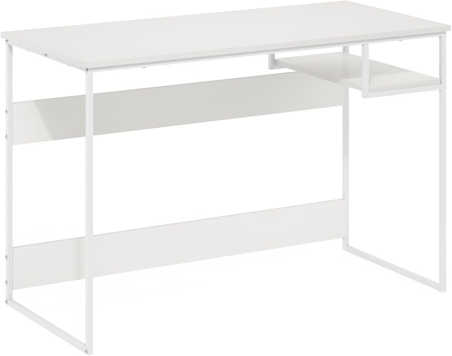 Furinno Moretti Modern Lifestyle Study Desk, 45, Solid White/White