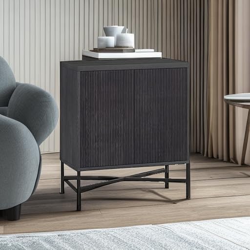 Henn&Hart Brighton Accent Cabinet, 28" Wide, Dark Gray