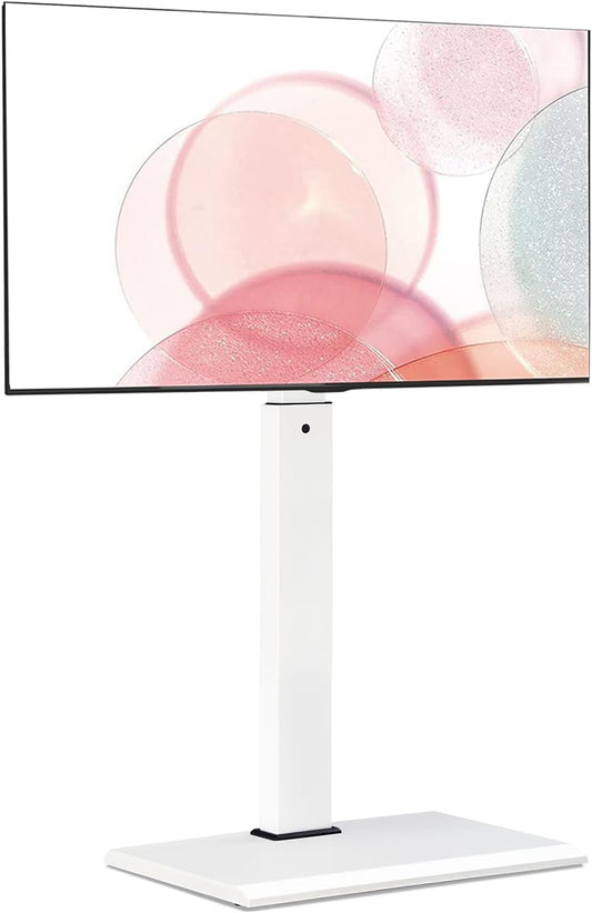 FITUEYES Iron Base Floor TV Stand with 60 Degree Swivel Universal Stand for 32-65 inch TVs up to 88lbs with Height Adjustable Mount and Wire Management