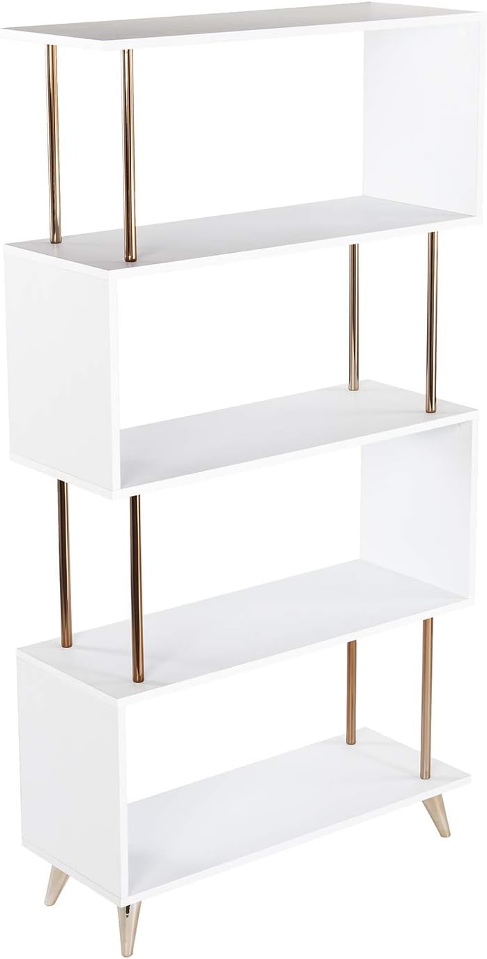 SEI Furniture Beckerman Bookcase, Gold (AMZ9753ZH)