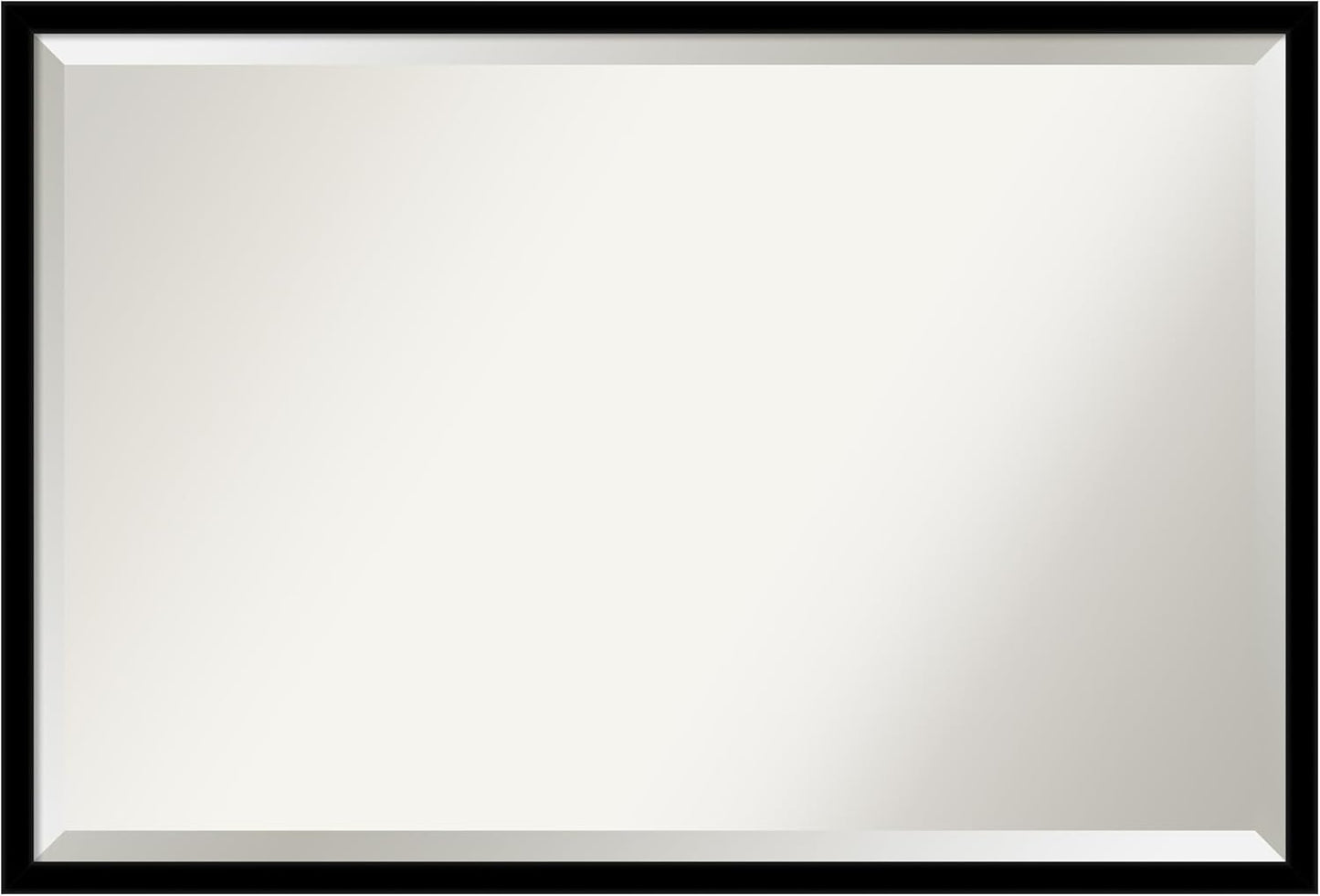 Amanti Art Black Bathroom Mirror for Over Sink, 26x38 Jet Black Rectangle Vanity Mirror, Large Modern Contemporary Frame, Hangs Horizonally and Vertically, Bathroom Wall Decor, Beveled Edge