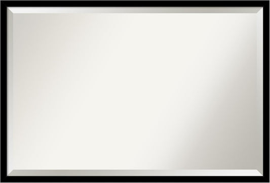 Amanti Art Black Bathroom Mirror for Over Sink, 26x38 Jet Black Rectangle Vanity Mirror, Large Modern Contemporary Frame, Hangs Horizonally and Vertically, Bathroom Wall Decor, Beveled Edge