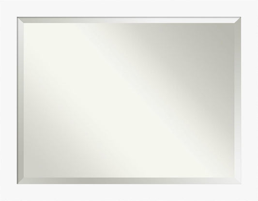 Amanti Art White Bathroom Mirror for Over Sink, 36x46 Basic White Rectangle Vanity Mirror, X-Large Casual Wood Frame, Hangs Horizonally and Vertically, Bathroom Wall Decor, Beveled Edge from WI, USA