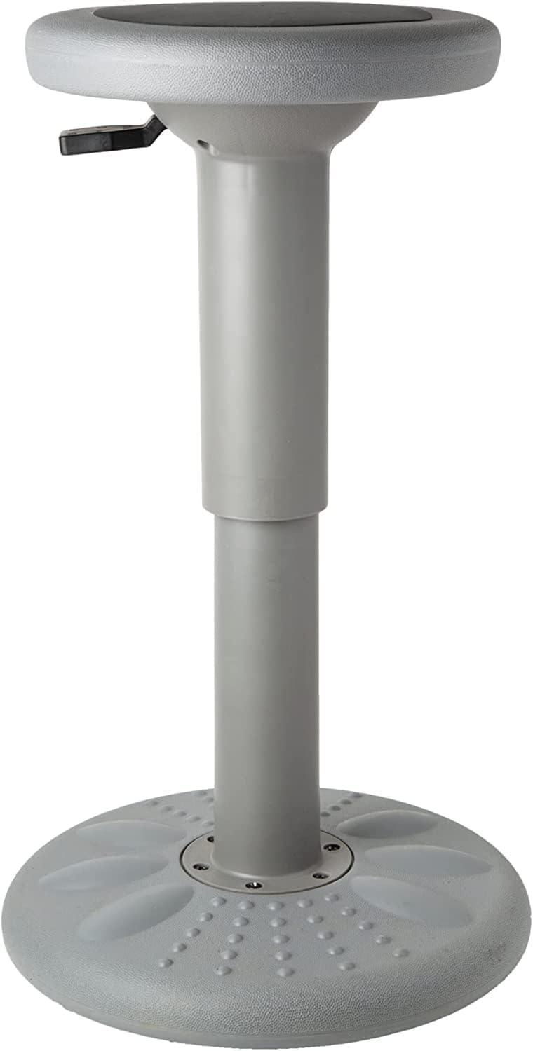 ActiveChairs Adjustable Wobble Stool, Flexible Classroom Seating, Improves Focus, Posture & Helps ADHD/ADD, Sensory Chair, Active Desk Chairs, Adjusts from 16.65" to 23.75", Ages 13-18, Grey