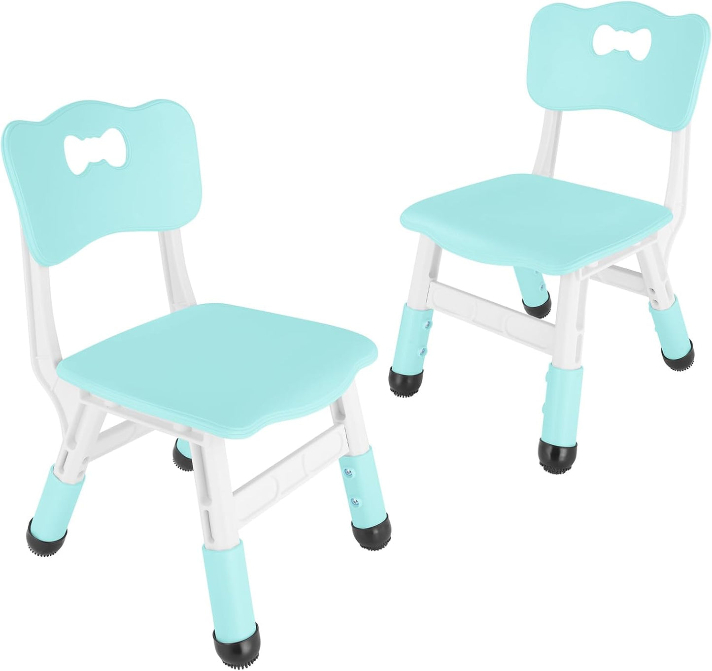 FUNLIO Adjustable Kids Chair (2pcs), 3 Level Height Adjustable Toddler Chair for Ages 3-8, Sturdy Child Chair with Maximum Bearing 220lbs, for Classrooms/Daycares/Homes, CPC & CE Approved - Green