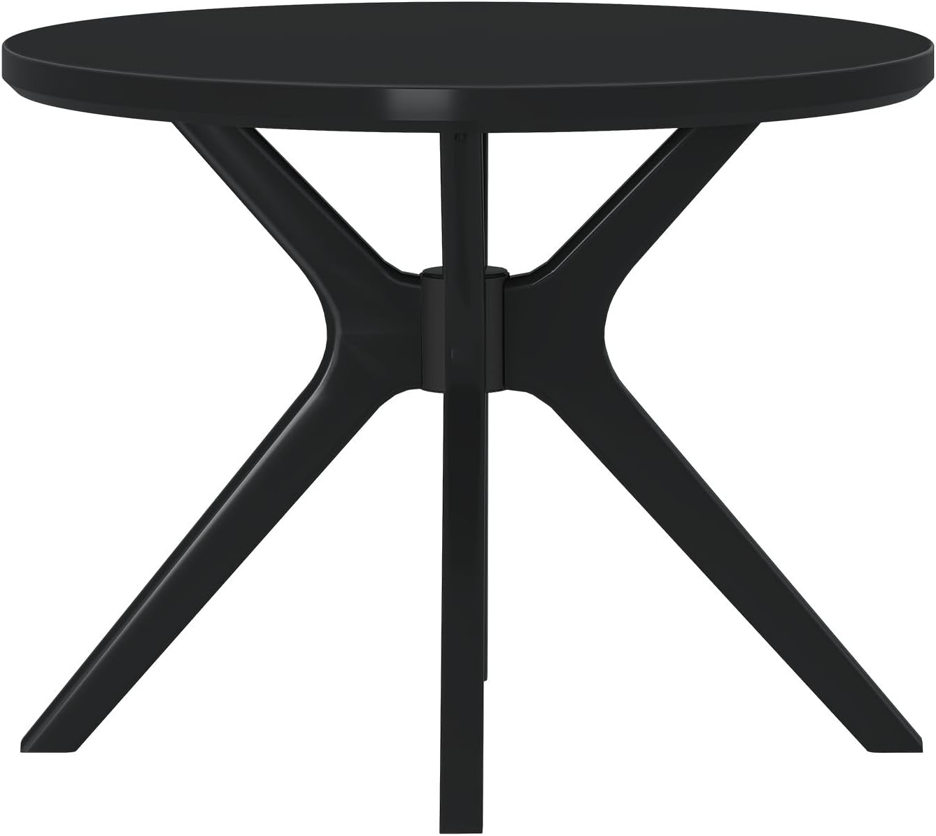 Plank+Beam Verso Round Dining Table, 38 Inch Solid Wood Kitchen & Dining Room Table, Minimalist Table for Dining Room, Kitchen Dinner Table, Black