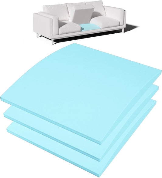 Couch Cushion Support for Sagging Seat – 3 Pack 20x20x2 Inch Sofa Cushion Board Saver & Replacement Insert for Saggy Couch or Chair, Quick No-Tool Install with 40D Memory Foam