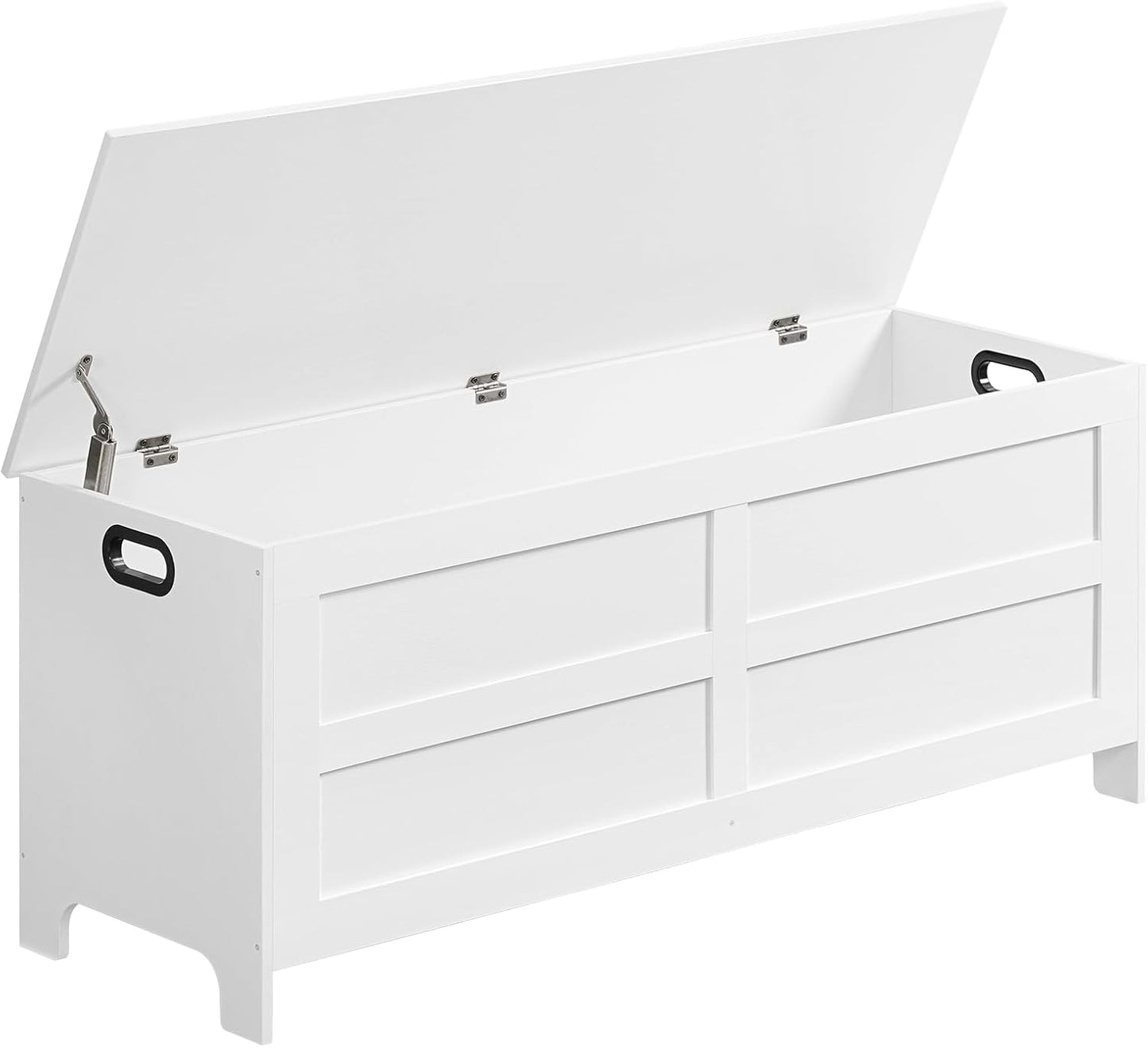 Storage Chest, 47.2” Large Toy Chest, Entryway Storage Trunk, Storage Bench with Safety Hinge, Entrance Bench for Living Room, Entrance, Bedroom, White SCWT48901