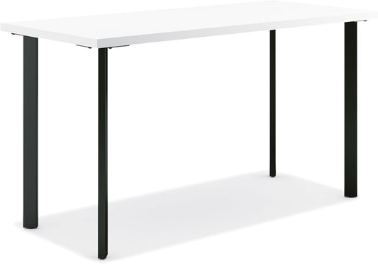 HON Coze Home Office Desks, Sturdy Table Computer Desk, 42", White Top, Black Base